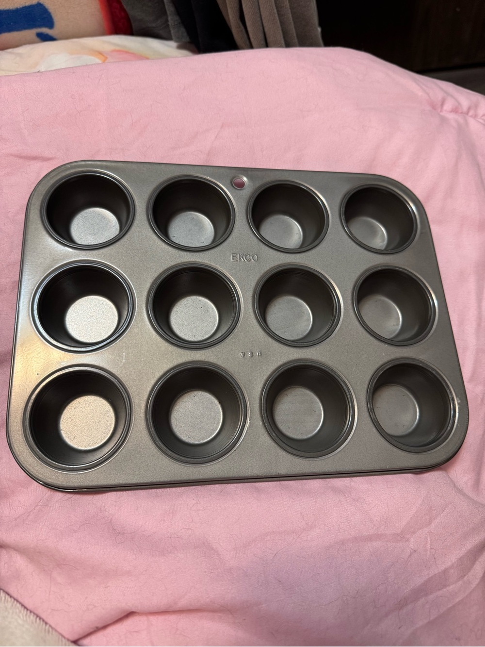 Ekco made in use 12-Cup mini Muffin Pan - Gray